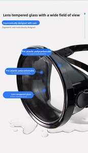 Masque de plongée sous-marine avec cadre en métal durable, lentille en verre trempé de 3,2 mm et trois fenêtres pour l'exploration des grands fonds - Product Image 5