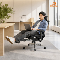 Chaise de bureau à dossier haut testée BIFMA avec appui-tête rotatif, coussin lombaire en mousse et repose-pieds rétractable pour bureau à domicile