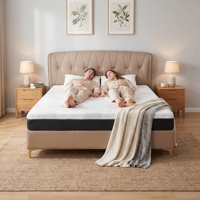 Colchón Híbrido Popular de Espuma Viscoelástica y Muelles Ensacados de 10 Pulgadas, Diseño Moderno para Dormitorios, Calidad de Hotel 5 Estrellas, Venta al por Mayor de Fábrica