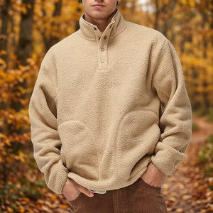 Suéter Abrigo de Invierno con Diseño Nuevo y Moderno, Unisex, con Cierre de Cremallera, Cuello Alto, Estilo Patchwork, Forro Sherpa Cálido - Product Image 3