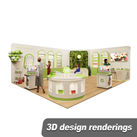 Stand d'exposition personnalisé pour maquillage, présentoir de cosmétiques, mobilier d'exposition réutilisable au design simple pour salon professionnel