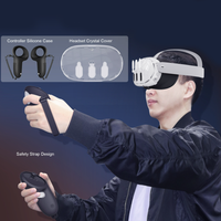 Kit d'accessoires VR 7-en-1 pour Meta Quest 3 : Cache-visage en silicone, protection d'objectif, poignées de pouce, ensemble de protection pour casque