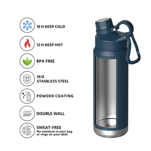 Eco-friendly <b>Large</b> Capacity Direct Drinking Stainless Steel Sports Water Bottle Double Wall Vacuum Insulation 6-12 Hours Thermal - Product Image 5