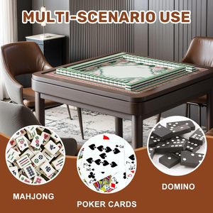 Funda para mesa de Mahjong Pink Winter Wonderland, 31,5x31,5 pulgadas, árboles nevados, casas rojas, antideslizante, reducción de ruido, para dominó y póquer - Product Image 4