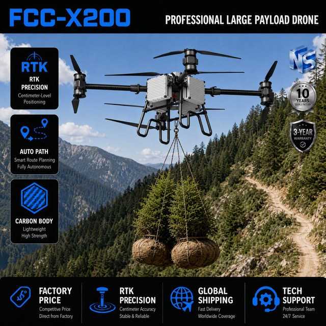 City Logistics Delivery Drone 200kg Payload Heavy Lift UAV 30km Range 60kmh Max Speed Cargo Transport Aircraft