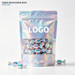 Sacs en Mylar refermables holographiques ultra-doux personnalisables, résistants aux enfants, avec des options d'impression numérotées. - Product Image 1
