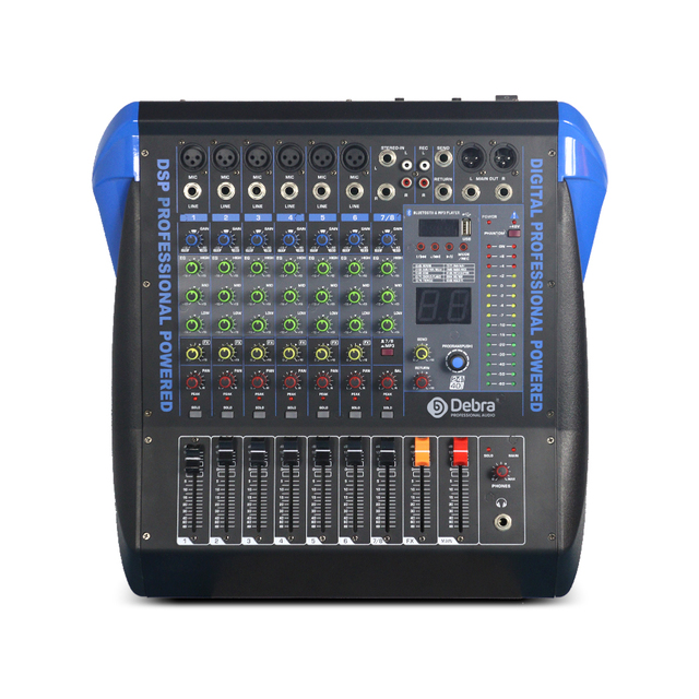 Pro Audio 8 Channel MP3 Professional Party DJ Speaker Audio Mixer with Power Amplifier