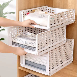 <span class=keywords><strong>Étagère</strong></span> de rangement pliable en plastique blanc à tiroirs, idéale pour chambre et placard, organisateur de rangement, séparateur de rangement - Prix de gros - Product Image 1