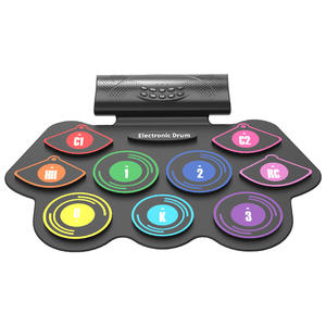 Kit de <span class=keywords><strong>batterie</strong></span> électronique enroulable en gros, ensemble de percussions coloré avec <span class=keywords><strong>batterie</strong></span> et haut-parleur – Idéal comme cadeau - Product Image 1