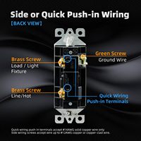 ELEGRP Interrupteurs à bascule électriques américains homologués 1 gang 120V 220V avec panneau et éclairage LED