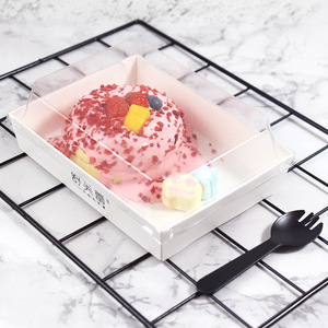 Boîte à salade biodégradable à emporter avec couvercle en plastique et papier kraft pour récipients à gâteaux gaufrés et laminés mats pour <span class=keywords><strong>sushis</strong></span> - Product Image 2