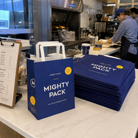 Sacs en papier kraft pour emballages alimentaires recyclables de qualité supérieure |   Sacs à emporter personnalisés avec poignées torsadées pour pizza, sushi, boulangerie, restaurant