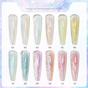 Gel de modelage pour nail art Mason, 12 couleurs nacrées, non toxique, longue durée, paillettes françaises, séchage LED, en flacon - Product Image 3