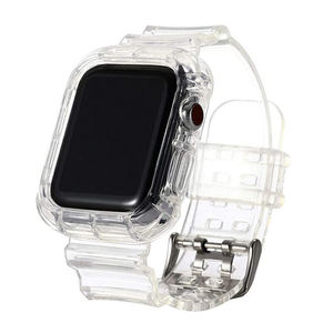 Bracelet de montre en silicone souple transparent TPU 42 mm 44 mm avec étui de <span class=keywords><strong>protection</strong></span> pour <span class=keywords><strong>Apple</strong></span> <span class=keywords><strong>Watch</strong></span> Series 6 <span class=keywords><strong>SE</strong></span> - Product Image 2