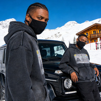 Sweat à capuche lourd 400 GSM pour homme, en polaire lavée polyester-coton, imprimé numérique, coupe ample, anti-boulochage