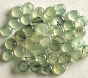 Cabujón redondo de prehnita natural de 7 mm, juego de cinco piedras preciosas para anillos, colgantes, pendientes, joyería DIY - Product Image 6