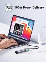 UGREEN CM418 Hub USB C 60Hz 5 en 1 Adaptateur Ethernet Gigabit avec 4K PD 100W Charge rapide Type C Adaptateur multiport