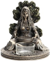 Nordique Celtique Deesse Porte-Bougie Resine Peinte Main Sculpture Aromatherapie Bougie Chauffe-Plat Deco Table Salon Cadeau