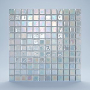 Mosaico Acquaris Jasmin in vetro 15x15 cm con finitura iridescente per pareti e pavimenti - Product Image 1