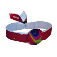 Bracelet tissé RFID écologique personnalisé, impression intégrale, étiquette PVC rigide, bracelets promotionnels avec fermetures personnalisées
