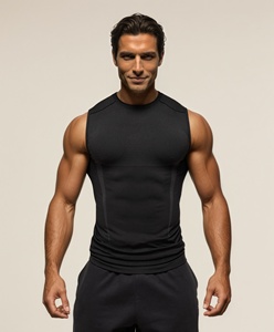 <span class=keywords><strong>Camiseta</strong></span> Deportiva Masculina, Informal, Transpirable, de Compresión, para Correr, <span class=keywords><strong>Entrenamiento</strong></span>, <span class=keywords><strong>Sin</strong></span> Mangas, Muscle Shark, de Secado Rápido - Product Image 1