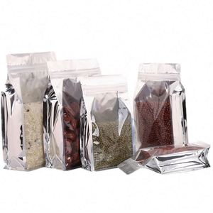 Sacs refermables en aluminium avec logo personnalisé, vente en gros, 20x30cm, laminés, argentés, avec fermeture éclair, pour promotion - Product Image 1
