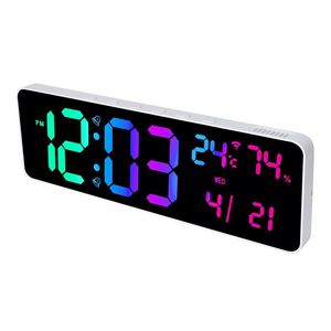 Digital Hanging Bluetooth Wall <b>Clock</b> with Remote Control Light Sensing Sleep Alarm Calendar Radio Silent Operation Factory Sale - Product Image 5