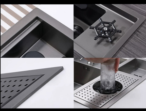 Olife banos <span class=keywords><strong>20</strong></span> inch nhỏ Hidden bồn rửa 304 thép không gỉ duy nhất-khe Bar rửa lưu vực đen mini đảo rửa lưu vực vô hình bồn rửa - Product Image 6