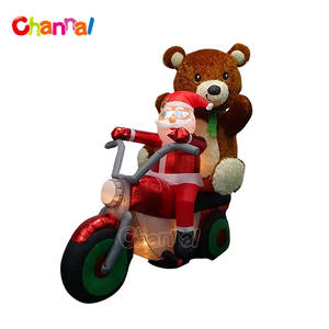 Inflables inflables de Navidad para motocicleta, adornos hinchables de Navidad para Papá Noel con pingüino, venta al por mayor - Product Image 6