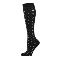 Chaussettes de compression montantes en nylon tricoté, écologiques, série noir et blanc, pour l'automne, de haute qualité, pour le sport et le quotidien, vente en gros