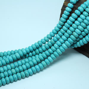 Оптовая продажа 8*14 мм Бирюзовый Драгоценный Камень <span class=keywords><strong>Rondelle</strong></span> бусины для изготовления ювелирных изделий - Product Image 4