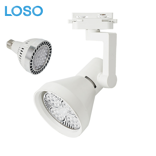 LOSO Wholesale Indoor Commercial Rail System Aluminum 35W 40W 45W LED Track Lighting