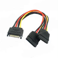 Serial SATA 15 pines macho a 2 SATA hembra Y Splitter Cable de alimentación HDD 15 pines Sata Cable