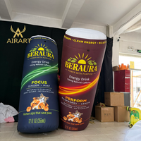 Nouvelle conception de bouteille gonflable double pour la décoration d'activités commerciales, bouteille spéciale gonflable avec logo