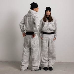 Tute Sportive Personalizzate in Cotone Pesante con Stampa Mimetica, Set Unisex <span class=keywords><strong>di</strong></span> 2 Pezzi con Felpa e Pantaloni, Produttore <span class=keywords><strong>di</strong></span> Completi Camouflage - Product Image 1