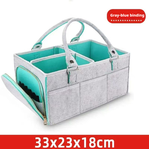 Mommy Nursery Felt <strong>Baby</strong> Diaper <strong>Caddy</strong> with Removable Partition Functional Tote Bag Organizer for Home Storage Custom Pattern Logo - Product Image 4
