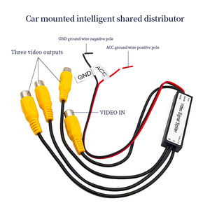 Répartiteur vidéo jaune de haute qualité 1 Point <span class=keywords><strong>3</strong></span> amplificateur vidéo de sortie pour accessoires vidéo d'appui-tête automobile - Product Image 6