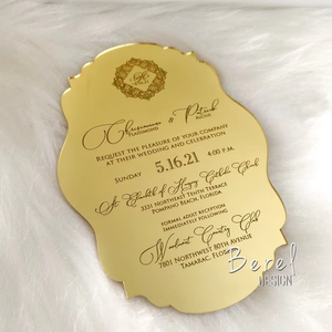 การ์ดเชิญงาน<span class=keywords><strong>แต่ง</strong></span><span class=keywords><strong>งาน</strong></span>กระจกอะคริลิคคู่แบบสั่งทำพร้อมชื่อวันที่ของที่ระลึกครบรอบสมัยใหม่ - Product Image 1