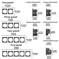 Interruptores y Enchufes de Pared WESA Ultrafinos con Botón Pulsador EU de 1/2/3 Vías, Combinación Libre, Diseño Moderno de Lujo