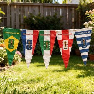 Bandera de la Copa Mundial <span class=keywords><strong>FIFA</strong></span> 2026, 14*<span class=keywords><strong>21</strong></span> cm, Guirnalda de Banderines Personalizada al por Mayor, Banderas Triangulares de Colores para Fanáticos del Fútbol - Product Image 3