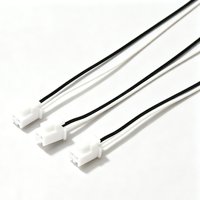 Kabel Harness Konektor Putih 2Pin Single-End Kustom, Kabel Utama 2 Inti Hitam & Putih untuk PCB, Papan Kontrol Peralatan Rumah Tangga