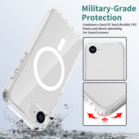 Coque transparente magnétique anti-rayures rose fine pour iPhone 17e, antichoc en TPU souple avec protection de l'objectif de l'appareil photo