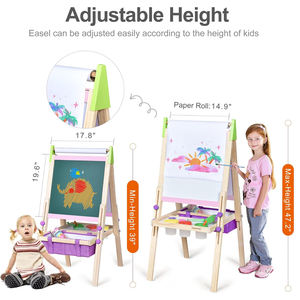 子供木製両面磁気子供ドローイングボードおもちゃ絵画パッドアート用品イーゼル教育 - Product Image 4