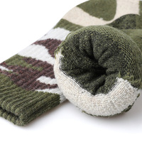 Chaussettes de sport en coton peigné à coussinets épais personnalisés, vertes, camouflage rugby, pour hommes, chaussettes de baseball