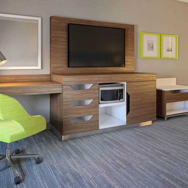 Armario de madera maciza personalizado para TV, mueble de dormitorio de Hotel, soporte de TV, mesa moderna minimalista, refrigerador de TV