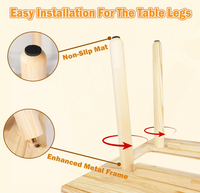 Mesa Auxiliar de Madera de Cedro Sólida y Duradera con Tablero de Listones, Estilo Rústico, para Patio, Terraza o Jardín de Hotel