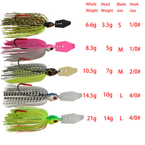 Mycena 7G/9G/11G/14G/21G Chatter Bait, Spinner Bait, Blade Jig, Dancer, Buzzbait, Wobbler, Ami da pesca in acciaio inossidabile per Bass - Product Image 4