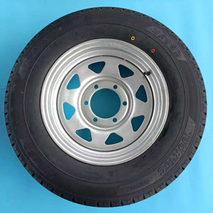 Ensemble jante et pneu radial 185R14C pour <span class=keywords><strong>caravane</strong></span>, bateau, remorque 6PR 102/100N Acier peint en blanc ISO9001 - Product Image 2