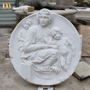 Rilievo in Marmo Intagliato a Mano, Ritratto Femminile, Decorazione da Tavolo per Interni in Stile Classico - Product Image 4