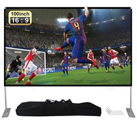 Écran de cinéma extérieur JAVES 120" 144" en polyester 16:9 avec étui de transport FAST FOLD, blanc mat, angle de vision de 160 degrés